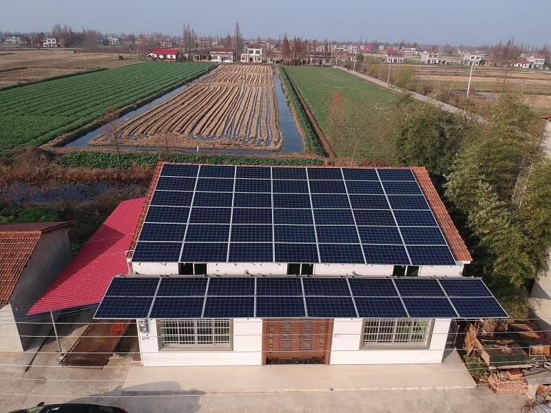 [農村光伏屋頂] 益陽南縣斜屋頂太陽能發電屋頂15.95KW項目