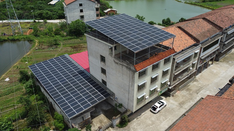 [農村自建房]衡陽縣農村太陽能光伏瓦發電屋頂72KW項目
